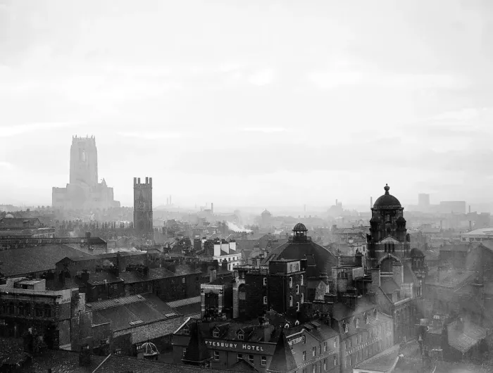 Framed Print : Liverpool Anglican Cathedral 1950 Liverpool skyline A©Mirrorpix