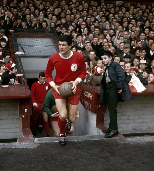 Liverpool captain Ron Yeats leads his team out for the English League Division One match