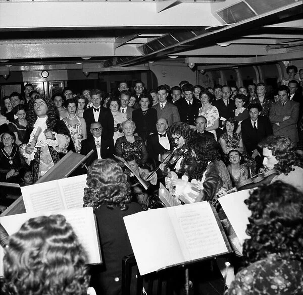 Liverpool Chamber Music group in 18th Centary costume aboard the Royal Iris