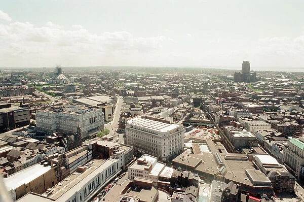 Liverpool City Centre, Merseyside, Panorama Views, 13th June 1996