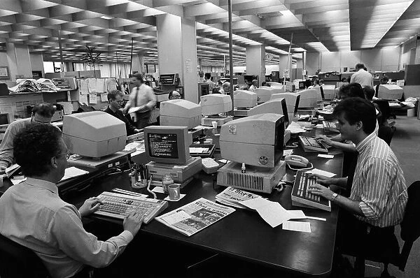 The Liverpool Echo newsroom, Old Hall Street, Liverpool. 3rd December 1992