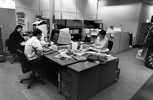 The Liverpool Echo office, Old Hall Street, before reorganisation. December 1992