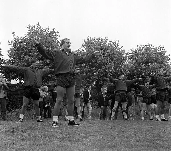 Liverpool FC with Ian St John at a training session. 19th July 1965