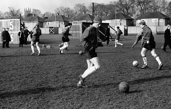Liverpool FC training. Willie Stevenson running with the ball in training