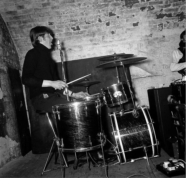 Liverpool Feature, The drummer of The Kinsleys Dave Preston at the Cavern Club