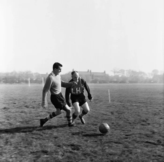 Framed Print : Liverpool Football Club team training at Melwood Drive, West Derby