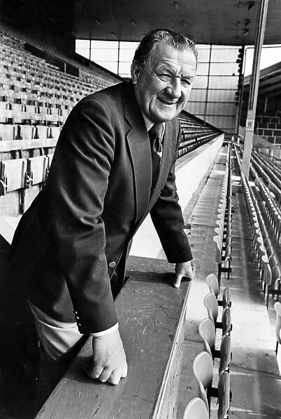 Liverpool football manager Bob Paisley poses at Anfield. 12th February 1982