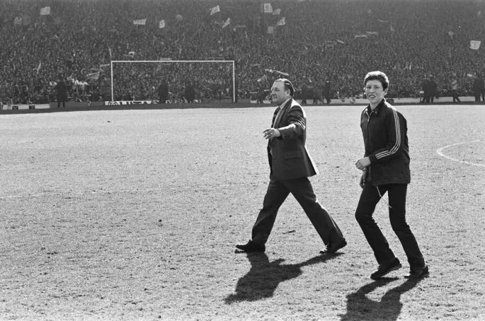 Framed Print : Liverpool Football team celebrate winning the League title after defeating Aston Villa
