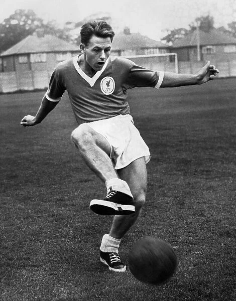 Liverpool footballer Gordon Milne training at Melwood. December 1961