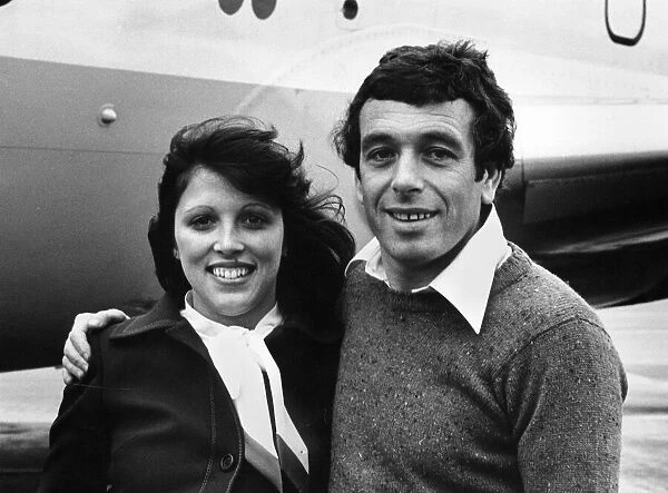 Liverpool footballer Ian Callaghan pictured with his wife Linda at the airport