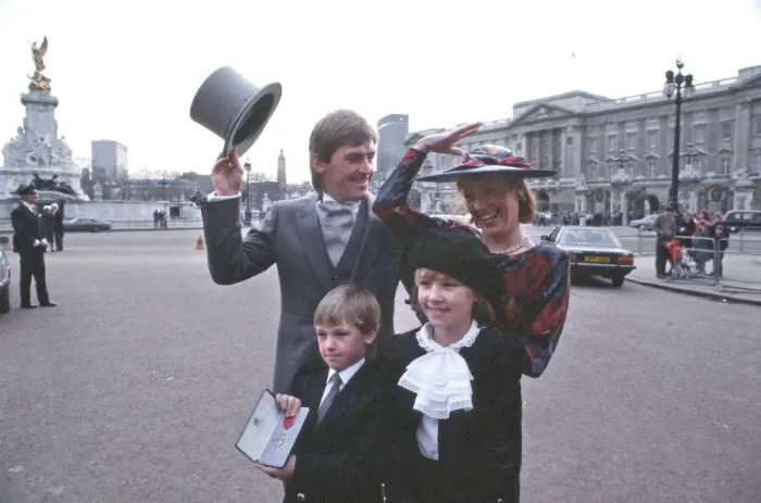 Framed Print : Liverpool Footballer Kenny Dalglish with his wife Marina son Paul