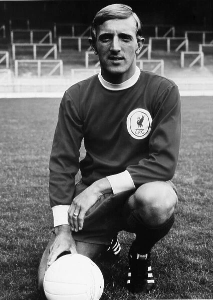 Liverpool footballer Peter Thompson poses at Anfield during a photocall. Circa 1966