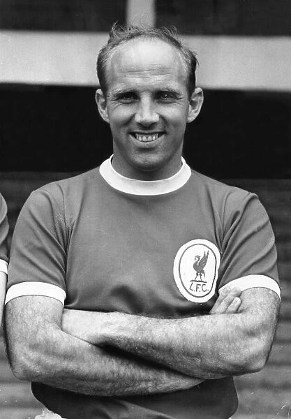 Liverpool footballer Ronnie Moran poses for pre-season photocell at Anfield