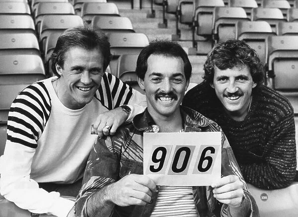 Liverpool footballers Phil Neal, Bruce Grobbelaar and Alan Kennedy who have played 906