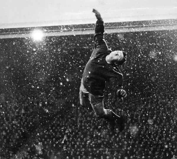 Liverpool goalkeeper Tommy Lawrence in action during the match against Arsenal at Anfield