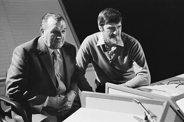 Liverpool manager Bob Paisley with BBC television presenter Jimmy Hill at