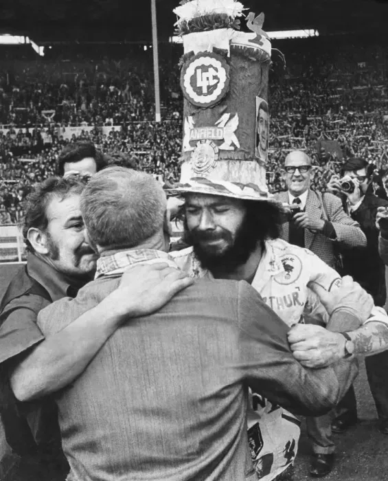 Framed Print : Liverpool manager Bill Shankly is mobbed by emotional Liverpool fans as they embrace him Framed Print : Liverpool manager Bill Shankly is mobbed by emotional Liverpool fans as they embrace him