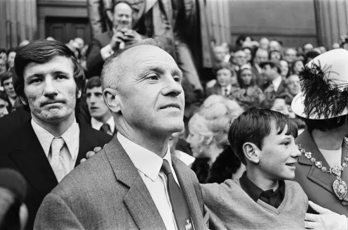 Framed Print : Liverpool manager Bill Shankly pictured on his side