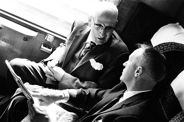 Liverpool manager Bill Shankly pictured with TV Williams on the Liverpool team return to