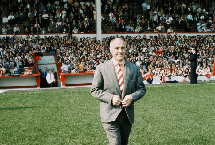 Framed Print : Liverpool manager Bill Shankly receives the Bells Whisky Trophy for Manager of the Year Framed Print : Liverpool manager Bill Shankly receives the Bells Whisky Trophy for Manager of the Year