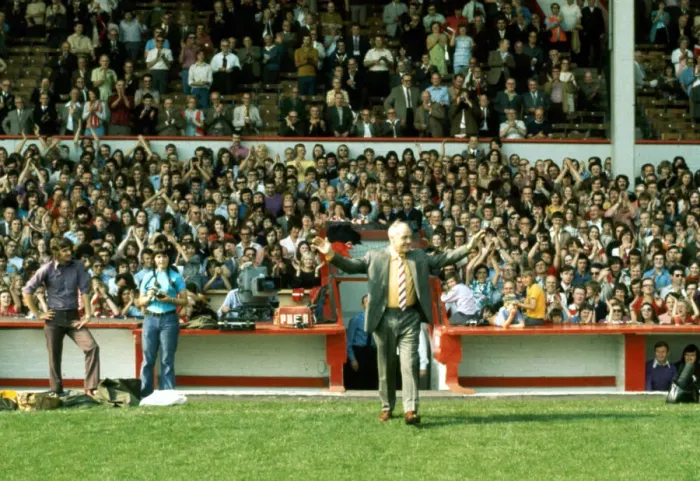 Framed Print : Liverpool manager Bill Shankly receiving the Bells manager of the Year Award before his Framed Print : Liverpool manager Bill Shankly receiving the Bells manager of the Year Award before his
