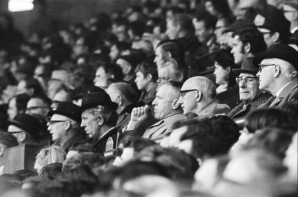 Liverpool manager Bill Shankly in the stands, possible for his side