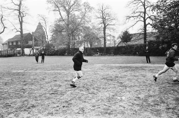 Framed Print : Liverpool manager Bill Shankly takes charge of a team training session at Weybridge one Framed Print : Liverpool manager Bill Shankly takes charge of a team training session at Weybridge one