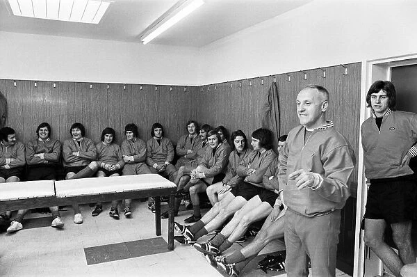 Liverpool manager Bill Shankly takes charge of a training session as the team are