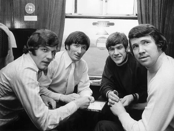 Liverpool players John Toshack, Tommy Smith, Emlyn Hughes