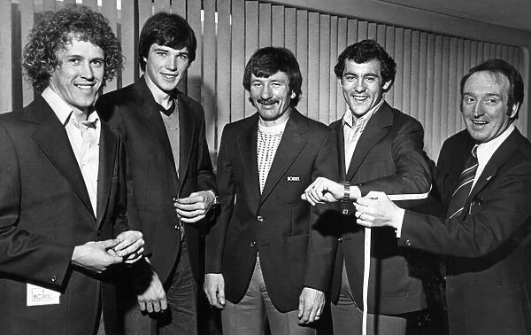 Liverpool players left to right: Phil Neal, Alan Hansen
