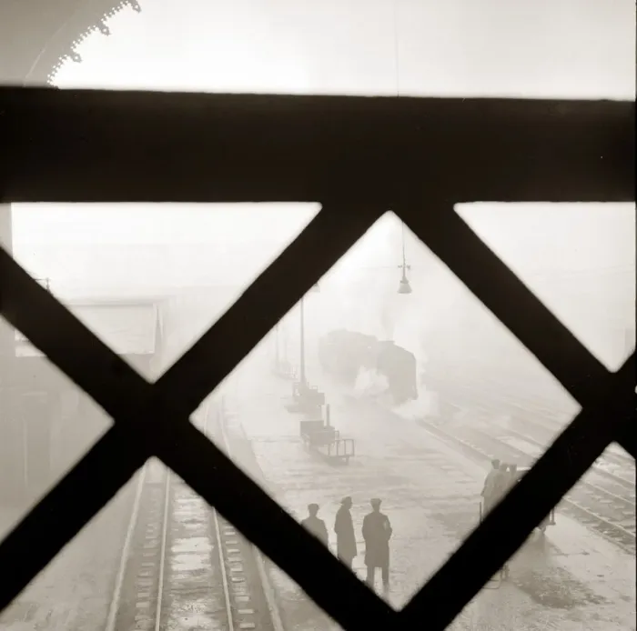 Framed Print : Liverpool Street Station in London The Arched roof is filed with smoke from a steam Framed Print : Liverpool Street Station in London The Arched roof is filed with smoke from a steam