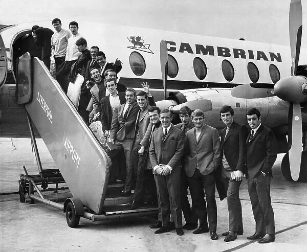 Liverpool team depart from Speke Airport for Bilbao. 17th September 1968