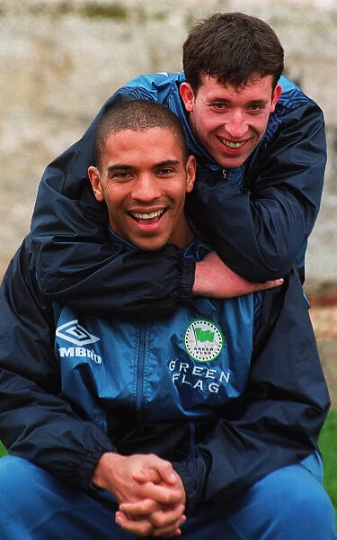 Liverpool teammates Stan Collymore and Robbie Fowler, together at Bisham Abbey during an