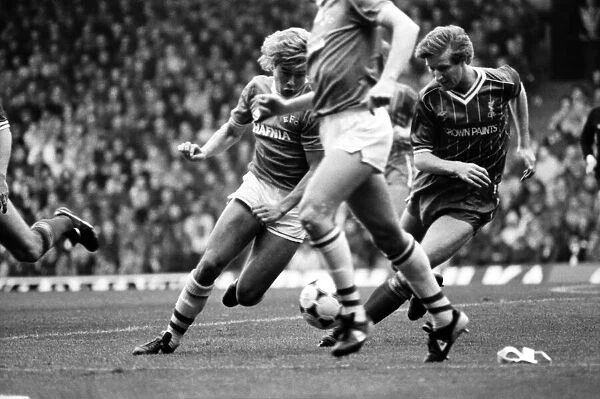 Liverpool v. Everton. October 1984 MF18-04-040 The final score was a one nil victory to