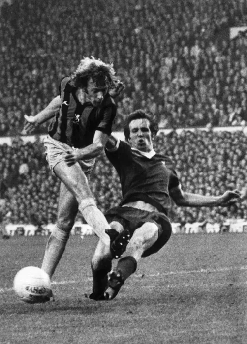 Framed Print : Liverpool v. Middlesbrough. David Mills of Middlesbrough (L Framed Print : Liverpool v. Middlesbrough. David Mills of Middlesbrough (L
