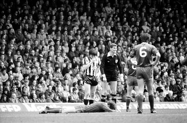 Liverpool v. Newcastle. April 1985 MF21-02-023 The final score was a Three one