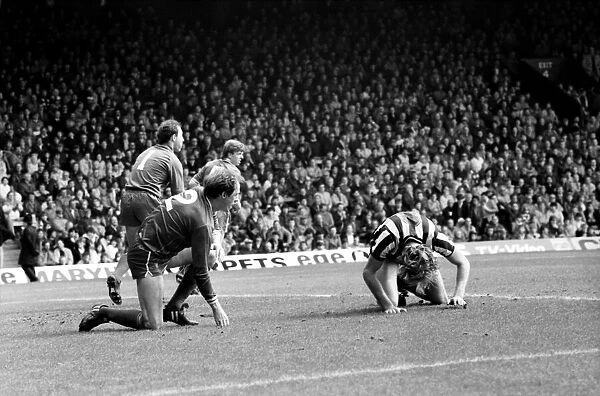 Liverpool v. Newcastle. April 1985 MF21-02-029 The final score was a Three one