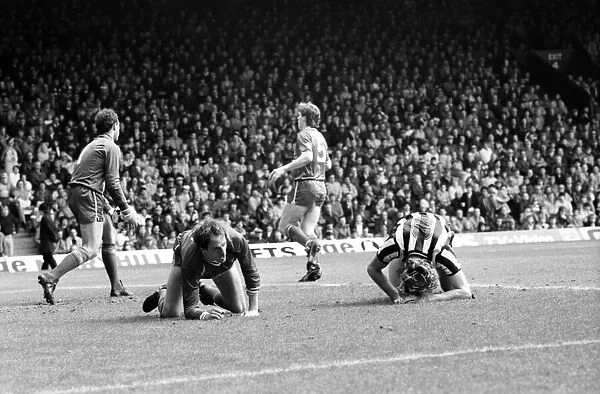 Liverpool v. Newcastle. April 1985 MF21-02-030 The final score was a Three one