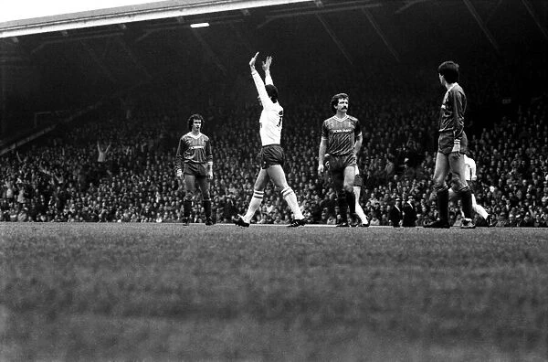 Liverpool v. Tottenham Hotspur. March 1984 MF14-19-021 The final score was a three