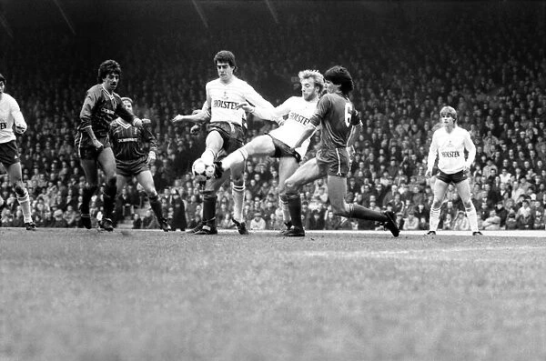 Liverpool v. Tottenham Hotspur. March 1984 MF14-19-030 The final score was a three