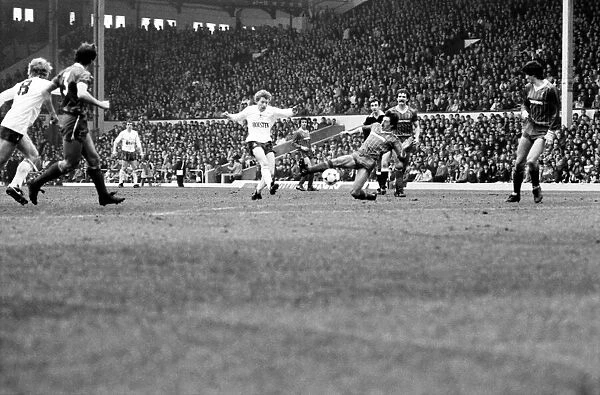 Liverpool v. Tottenham Hotspur. March 1984 MF14-19-005 The final score was a three