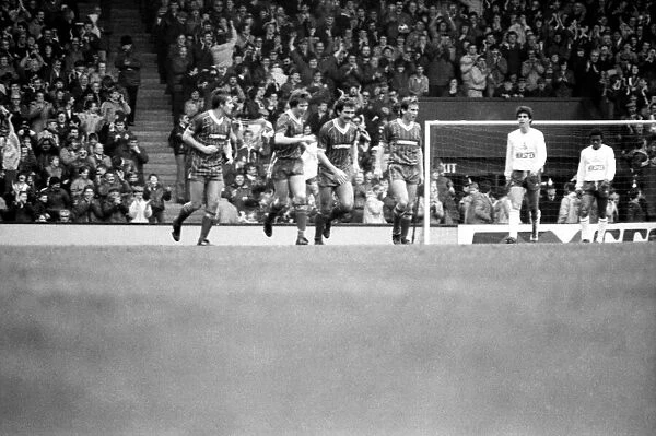 Liverpool v. Tottenham Hotspur. March 1984 MF14-19-042 The final score was a three