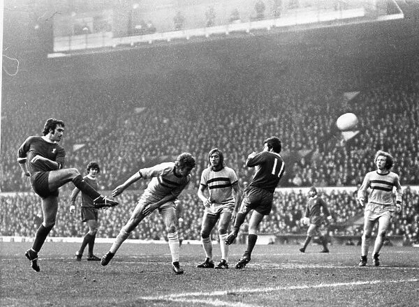 Liverpool v West Ham United league match at Anfield December 1973
