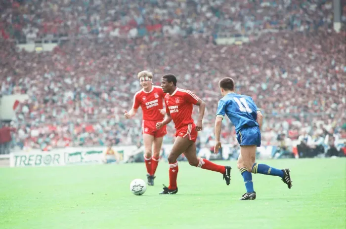 Framed Print : Liverpool verses Wimbledon. FA Cup final at Wembley Stadium