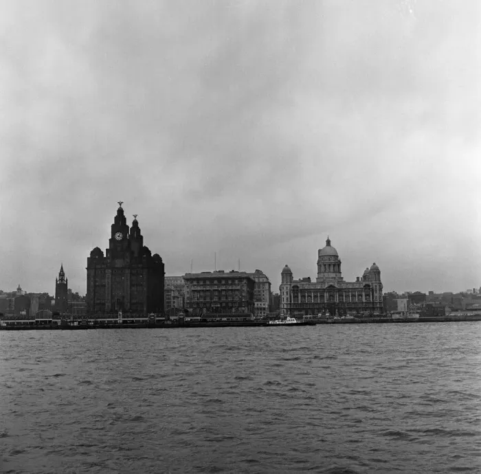 Framed Print : Liverpool Waterfront, taken from the Birkenhead ferry boat. 1st December 1962 Framed Print : Liverpool Waterfront, taken from the Birkenhead ferry boat. 1st December 1962