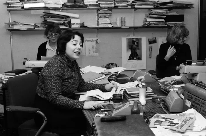 Framed Print : Liz Forgan, pictured in her office when she was womans editor of The Guardian Framed Print : Liz Forgan, pictured in her office when she was womans editor of The Guardian