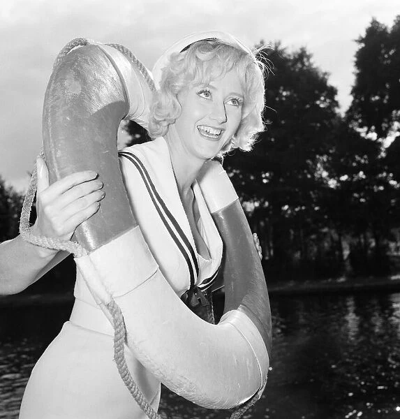 Liz Fraser, English actress, pictured on location at Taggs Island