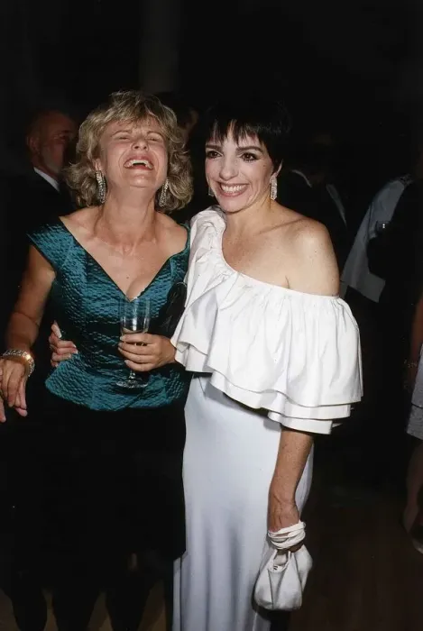 Framed Print : Liza Minnelli actress singer with Julie Waltors September 1989 Framed Print : Liza Minnelli actress singer with Julie Waltors September 1989