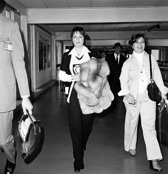 Liza Minnelli leaving Heathrow Airport for New York. 23rd October 1973