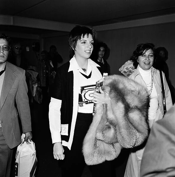 Liza Minnelli leaving Heathrow Airport for New York. 23rd October 1973